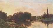 Charles-Francois Daubigny Der Zusammenflub der Seine und Oise oil painting artist